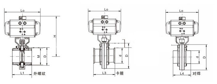 氣動衛生*蝶閥結構圖